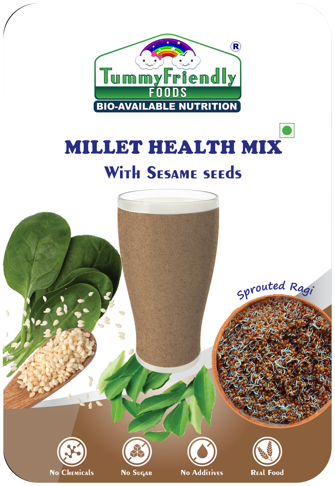 TummyFriendly Foods Organic Millet Health Mix with Sesame Seeds| For Kids and Adults | 800g