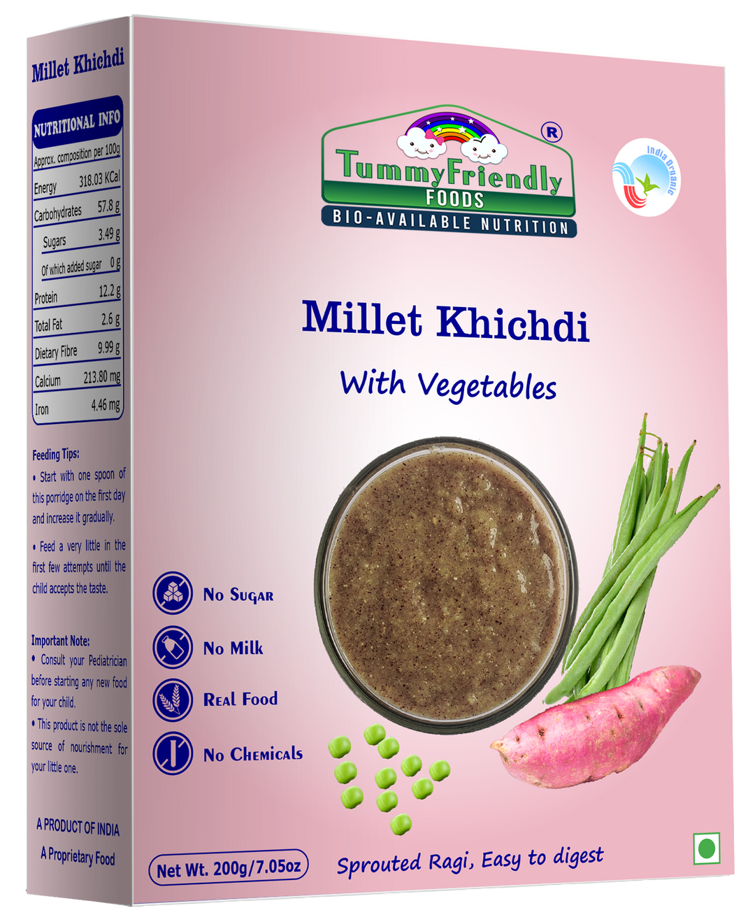 TummyFriendly Foods Organic Millet Khichdi Mix with Vegetables | No Chemicals | 200g