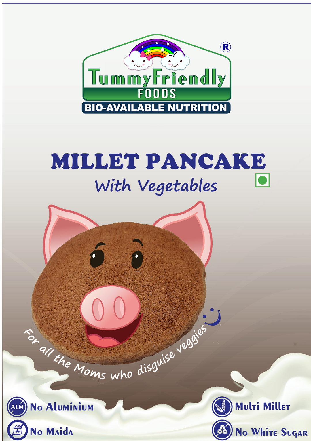 TummyFriendly Foods Organic Millet Pancake Mix with Vegetables | Aluminium-Free | 800g