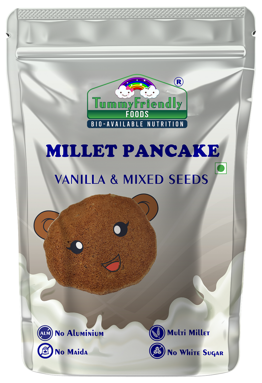 TummyFriendly Foods Organic Millet Pancake Mix | Vanilla and Mixed Seeds | Multi Millet | For Kids and Adults | 800g