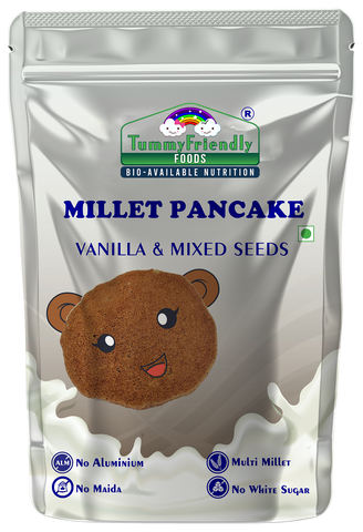 TummyFriendly Foods Organic Millet Pancake Mix | Vanilla and Mixed Seeds | Multi Millet | For Kids and Adults | 800g