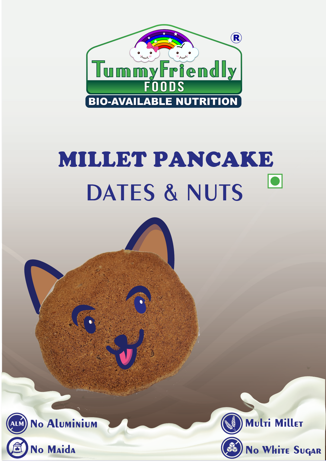 TummyFriendly Foods Organic Millet Pancake Mix | Dates and Nuts | Multi Millet | For Kids and Adults | 800g