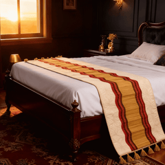 After Wait | Bamboo Bed Mat – Snowflake Weave with Muga Gold