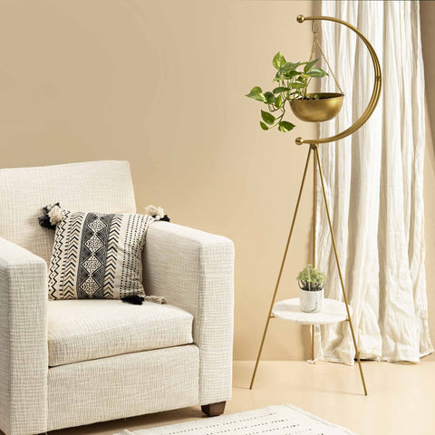 Muun Home tripod planter - Gold and White Marble