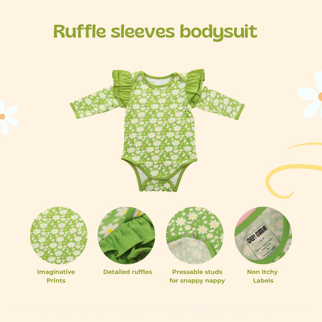 Ola! Otter Ruffle Full Sleeve Bodysuit