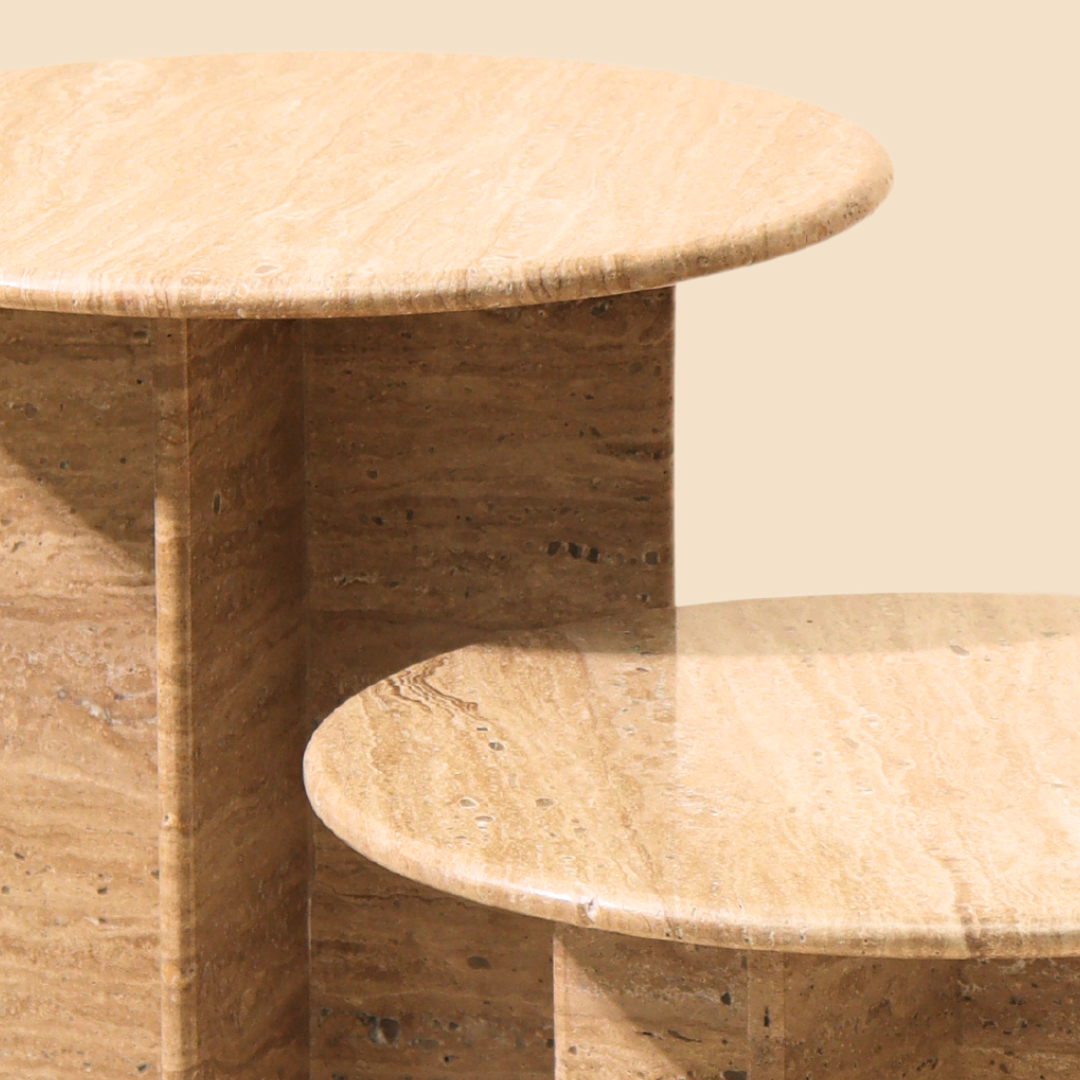 Muun Home Norge Marble Table - Travertine