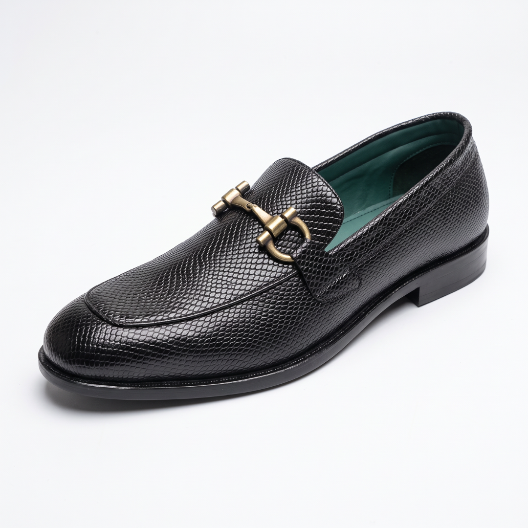 Stunner Textured Black Loafers