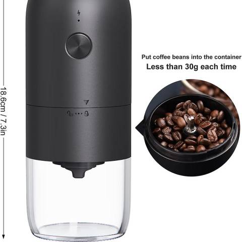 The Bean Co Roasters Electric Coffee Grinder | Powered by USB Plug-in Wire | with Cleaning Brush