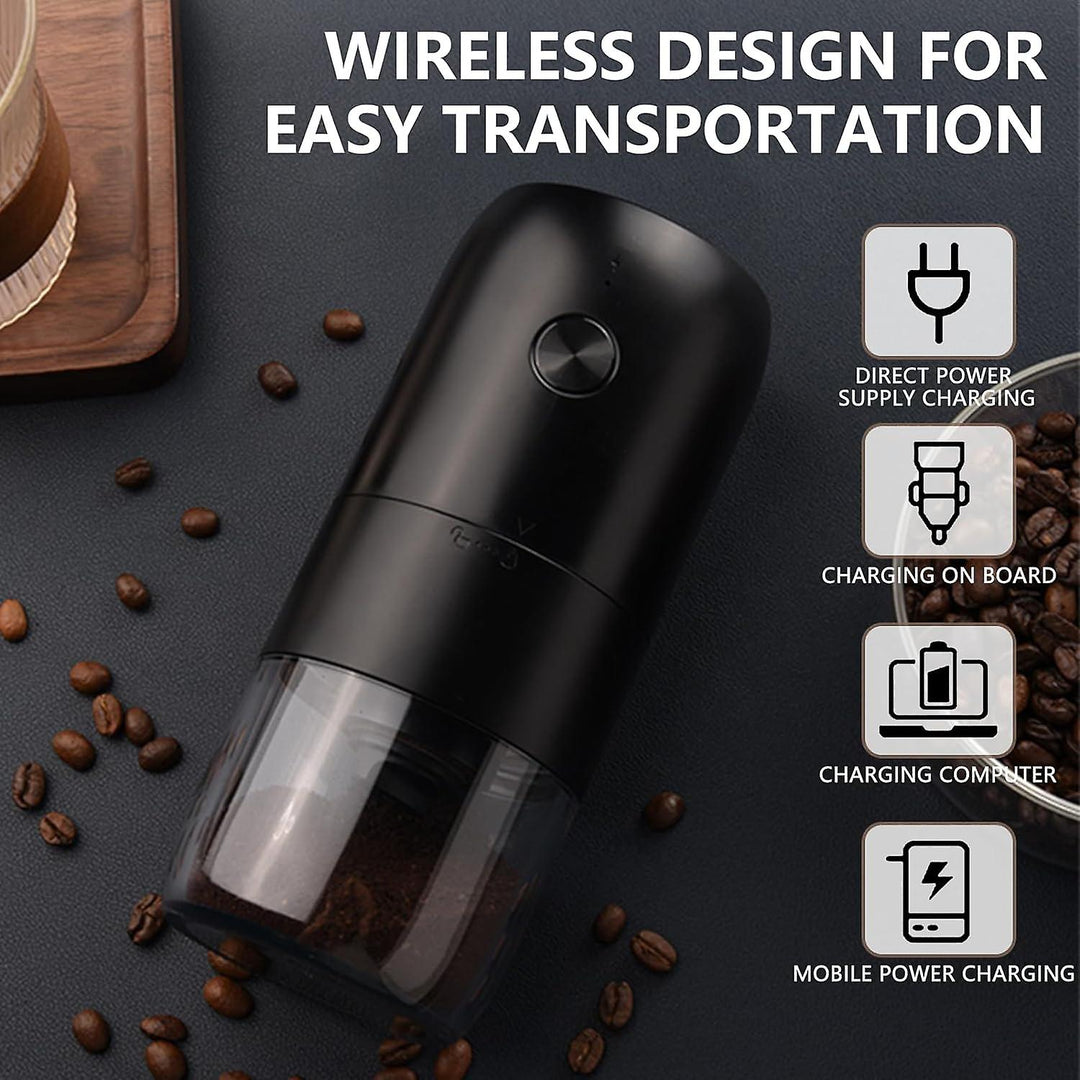 The Bean Co Roasters Electric Coffee Grinder | Powered by USB Plug-in Wire | with Cleaning Brush