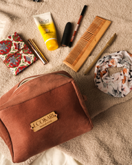 Ecokari Magenta Voyage Corduroy Travel Pouch