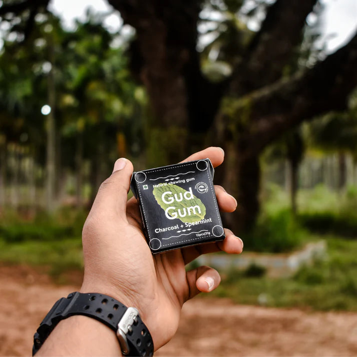 Gud Gum Charcoal Mint Chewing Gum- Pack of 4
