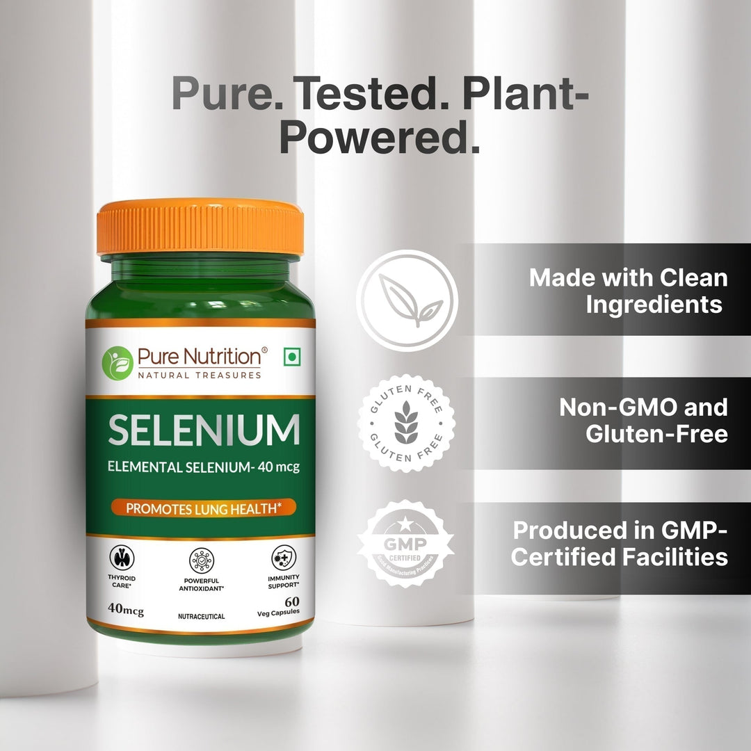 Selenium Supplement  60 Veg Capsules for Immunity & Wellness