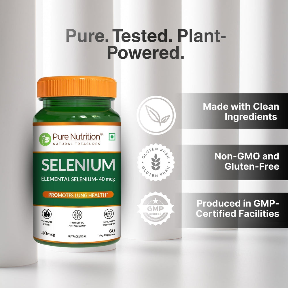 Selenium Supplement  60 Veg Capsules for Immunity & Wellness