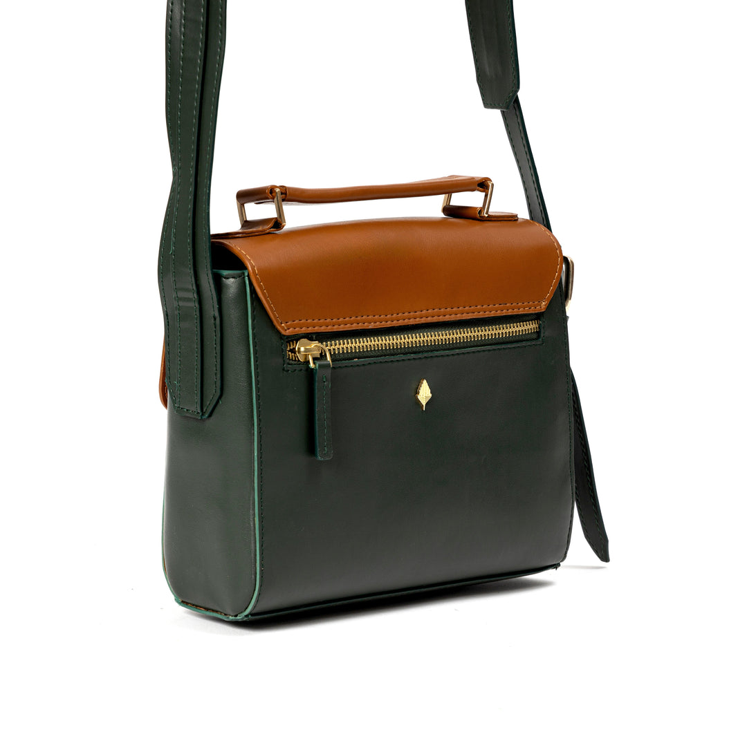 Green Hermitage Juniper Vegan Leather Sling Bag - Green