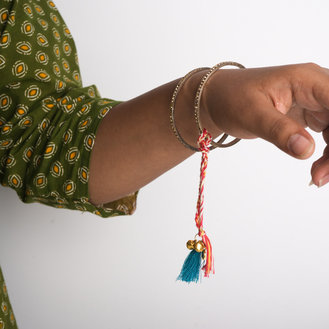 Ecokari Embellished Bhai - Bhabhi Rakhi and Lumba Set