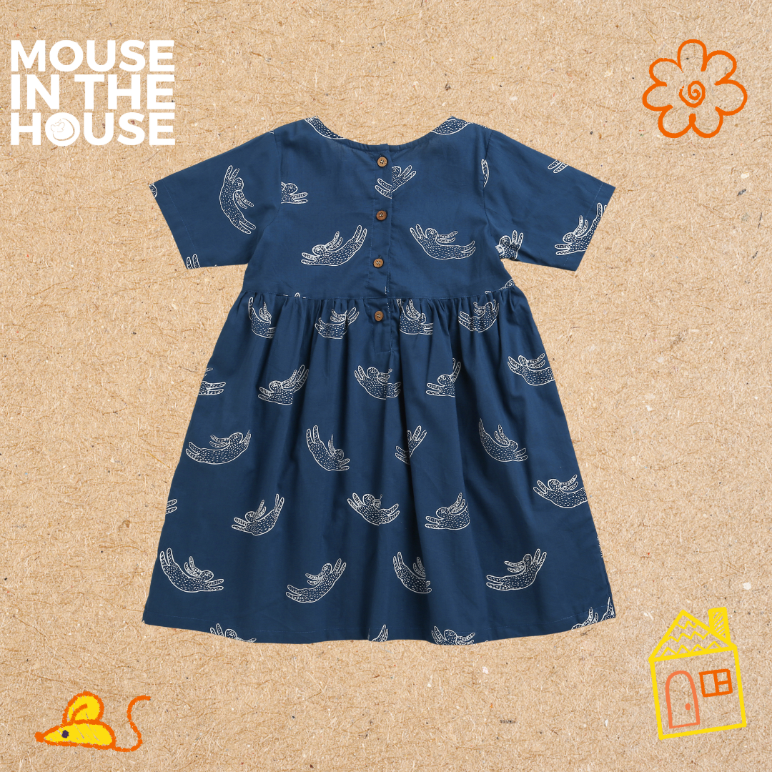 Mouse In The House A Fuzzy Rabbit - Cotton Dress (Blue)