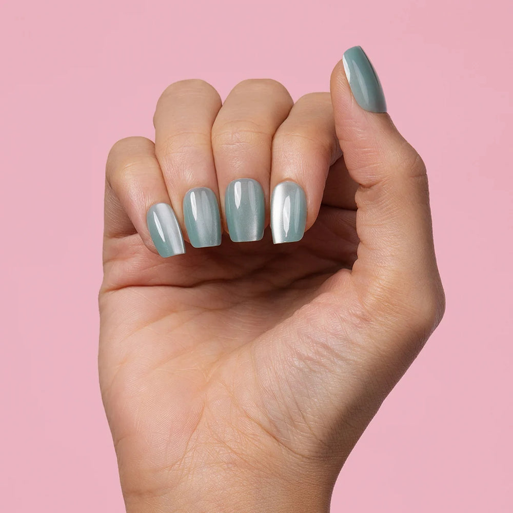 Gush Beauty Blue Taffy | Medium Square, Press-On Nails