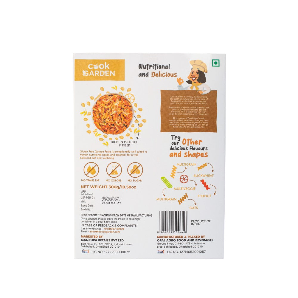CookGarden Gluten Free Quinoa Pasta & Oats Pasta Combo - Pack of 2