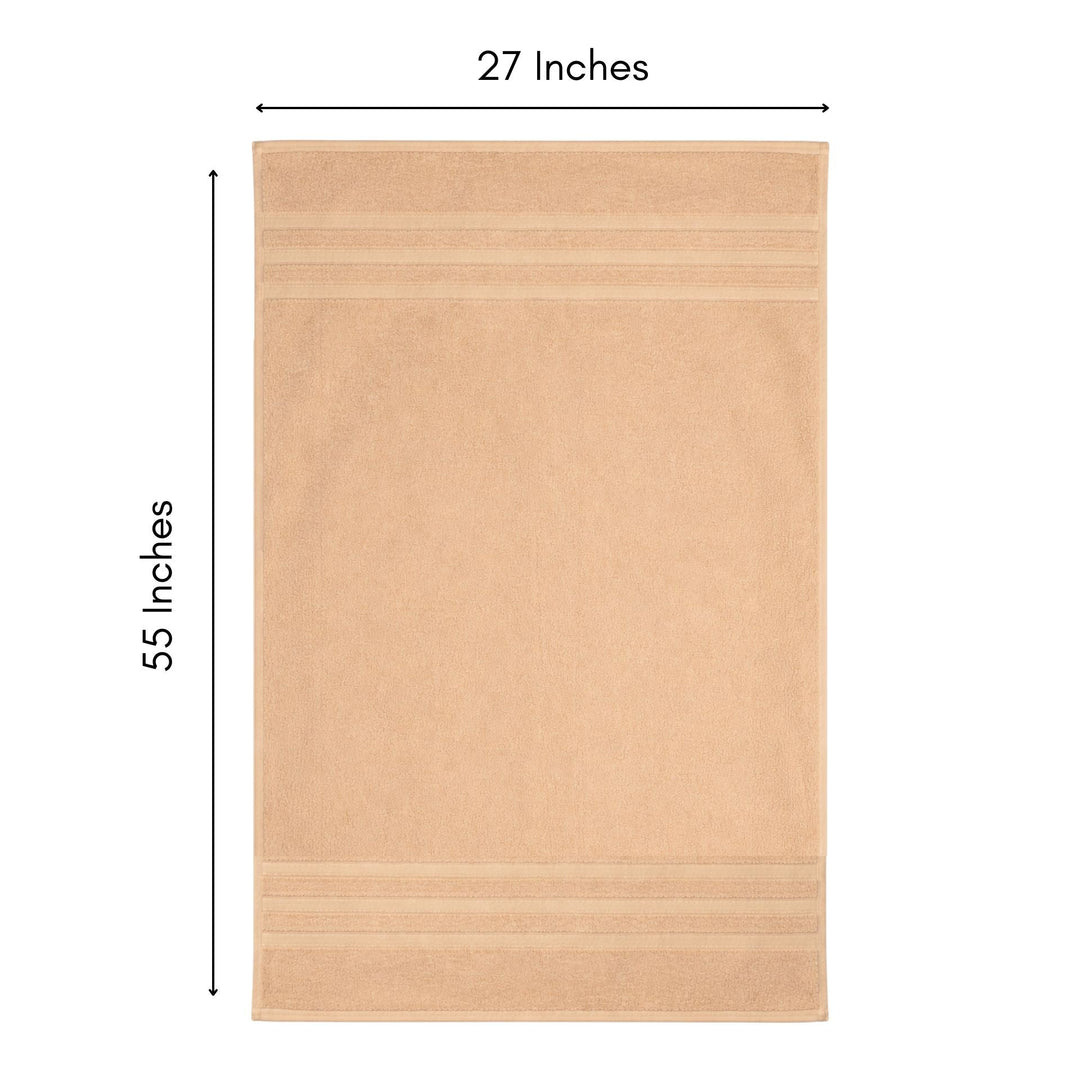 Bamboo Bath Towel – Ultra Soft, Quick Dry & Eco-Friendly Luxury Care | Rust and Beige | Pack of 2