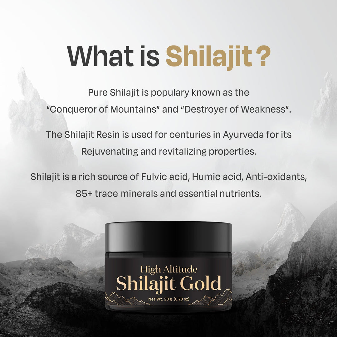 Auric Lab Certified High Altitude Shilajit/Shilajeet Gold Resin 20g | 75% Fulvic Acid + Humic Acid |80+ Trace Minerals, Real Brass spoon and Shilajit rock with every order