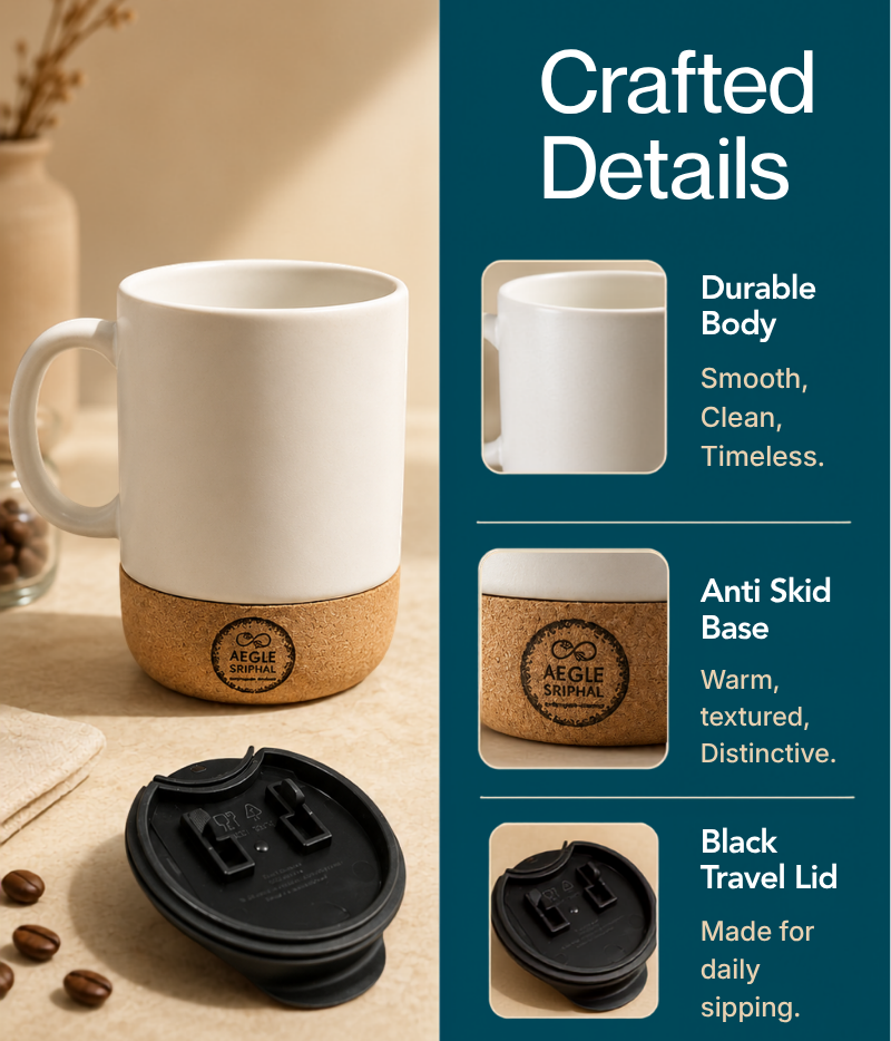 Cork & Ceramic Coffee Mug