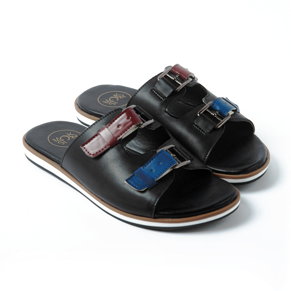 Monkstory Drift Slide Sandals - Classic Burgundy/Blue