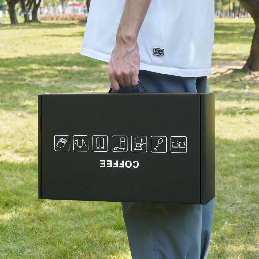 The Bean Co Roasters Roasters 9-Piece Pour-Over Coffee Set | Gooseneck Kettlel | Manual Grinder | Chemex-Style Carafe | Stainless steel filter Dripper, Glass Cups, Bean Holders & Premium Digital Scale