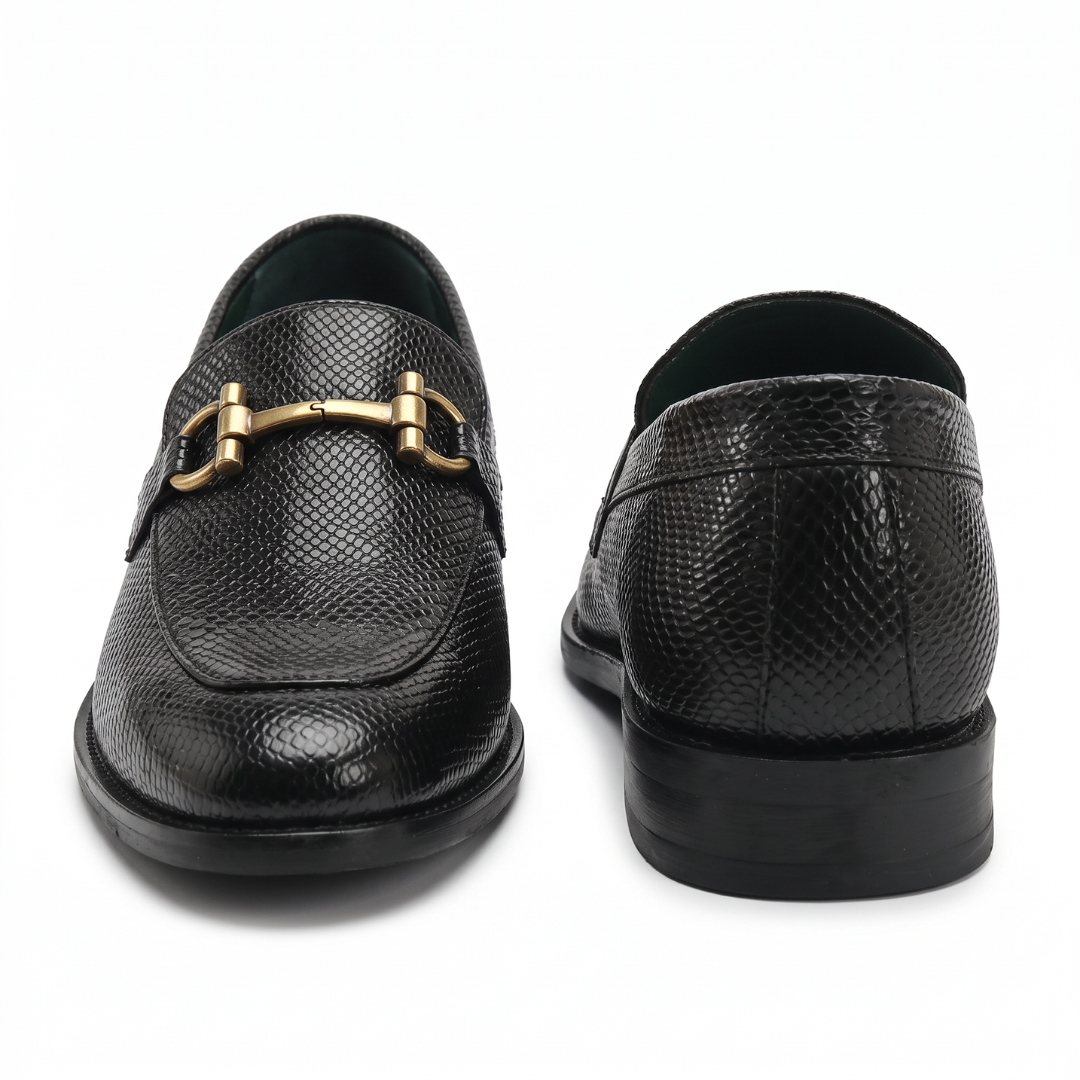 Stunner Textured Black Loafers