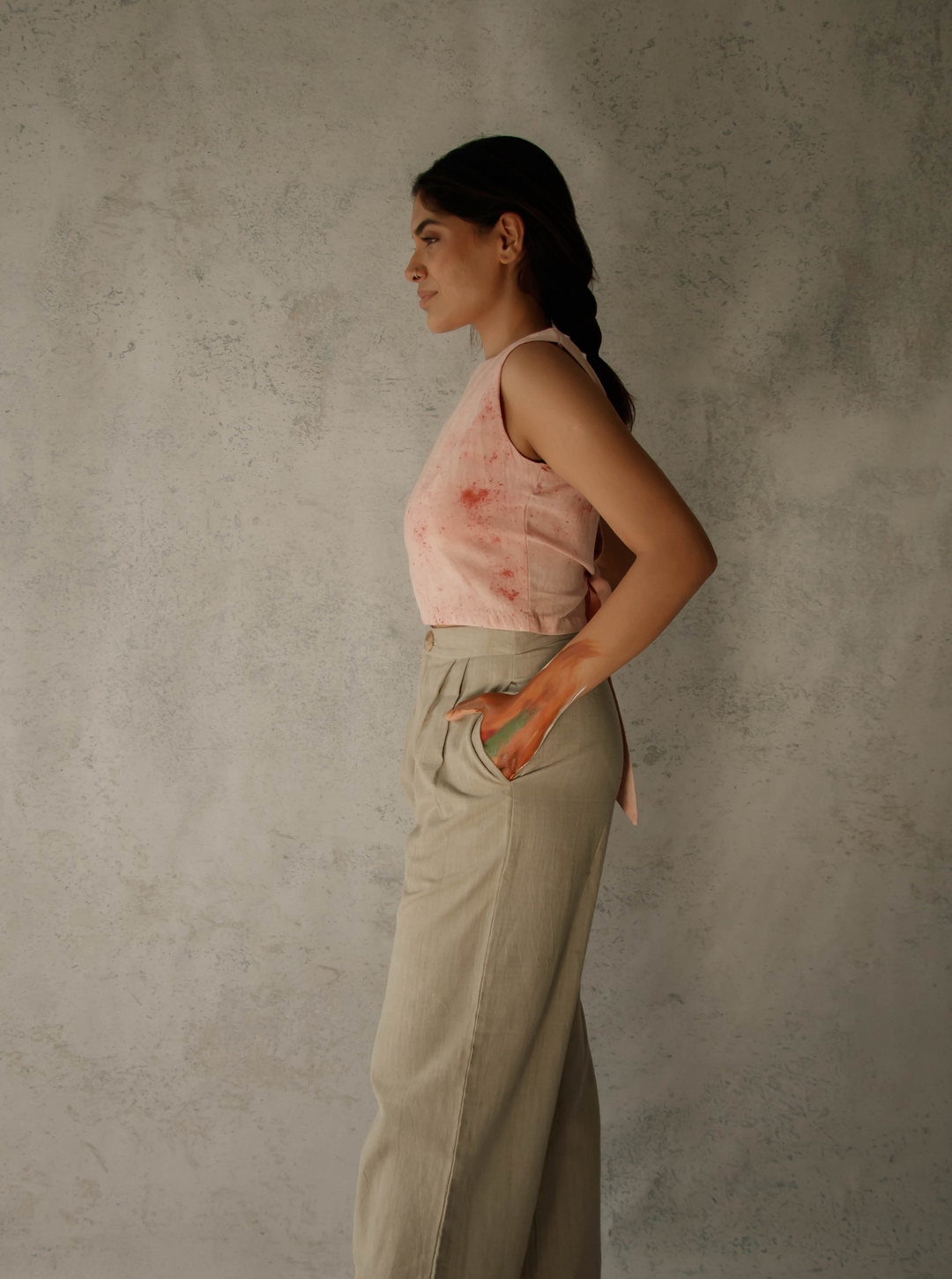 Unborn Studio Blush - Tie-back top