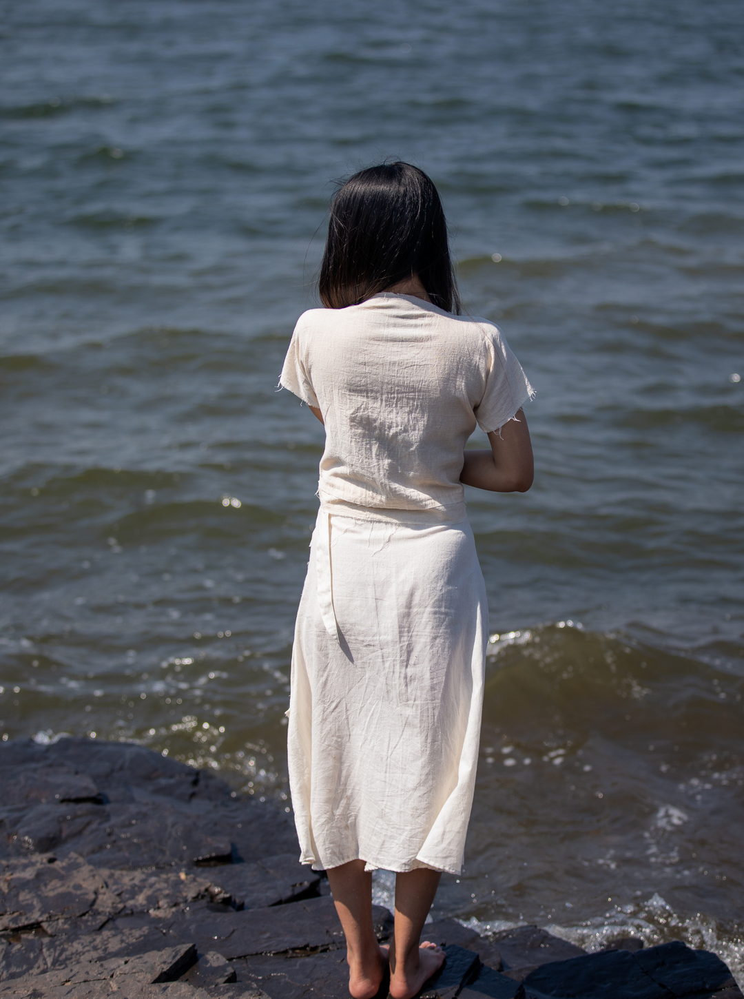 Unborn Studio Undyed - Wrap around midi