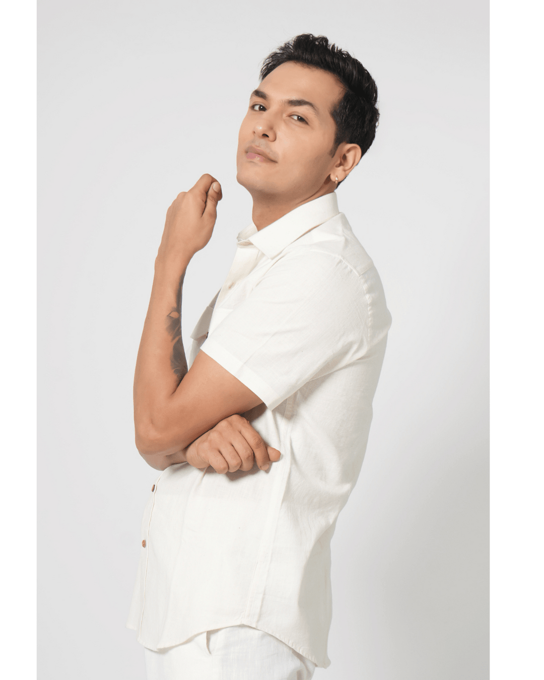 White Double Pocket Shirt image