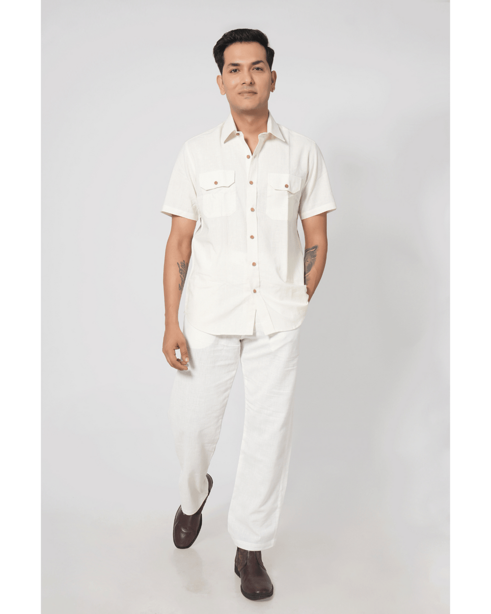 White Double Pocket Shirt