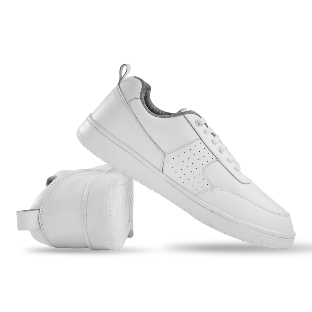 Ace White Perforated Sneakers