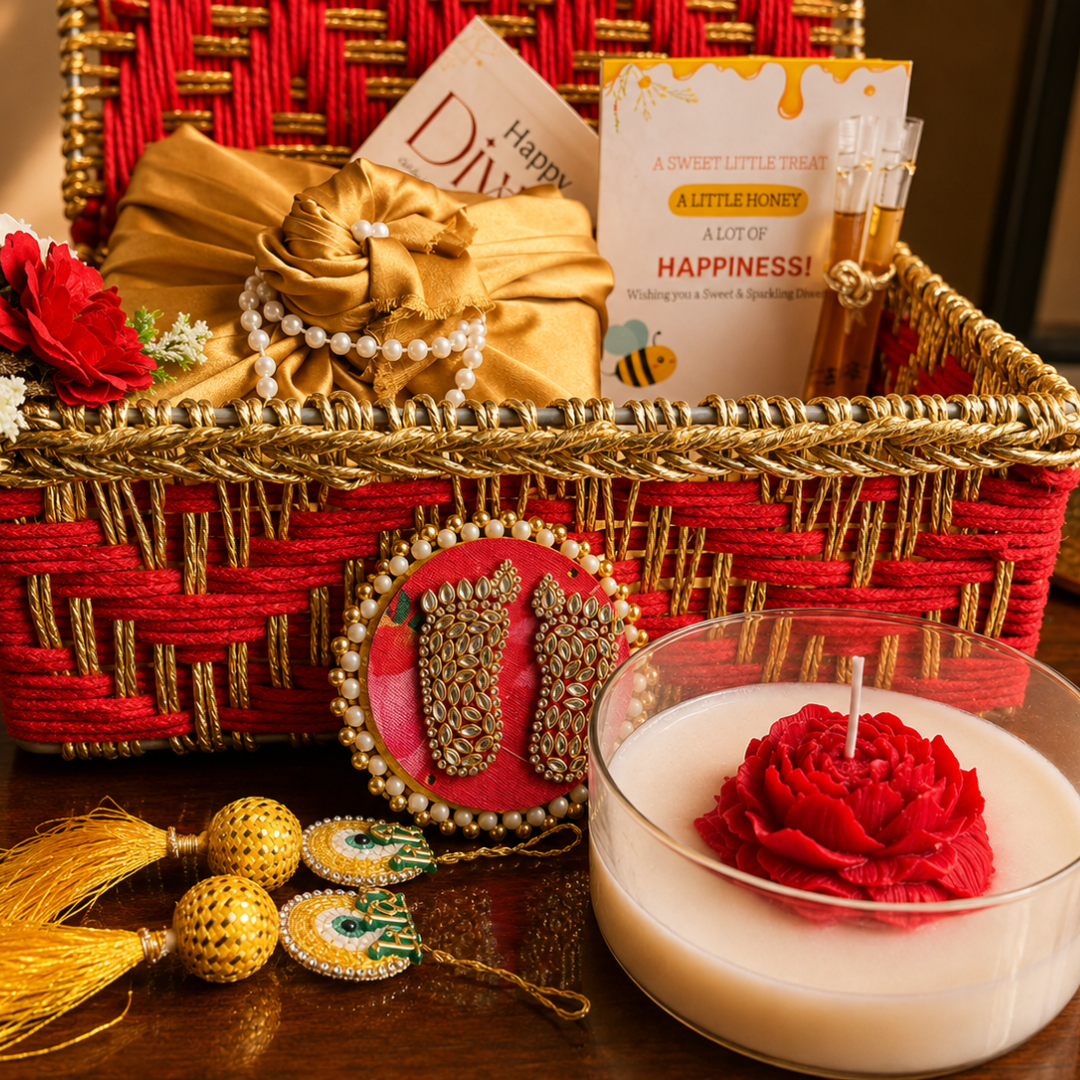 Crimson Bloom Festive Gift Basket – Premium Diwali Gift Hamper