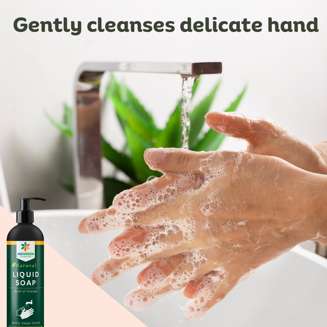 BeeGreen Liquid Hand Wash –  500 ml (Pack of 2) Orange & Green Apple