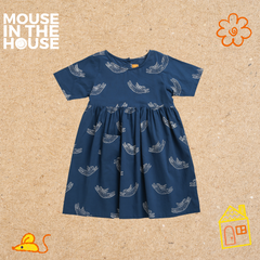 Mouse In The House A Fuzzy Rabbit - Cotton Dress (Blue)