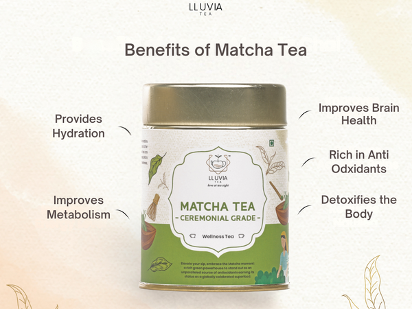 Lluvia Tea Matcha Tea : Ceremonial Grade - Metabolism Boost | High Antioxidant | Detoxification (50 gm)
