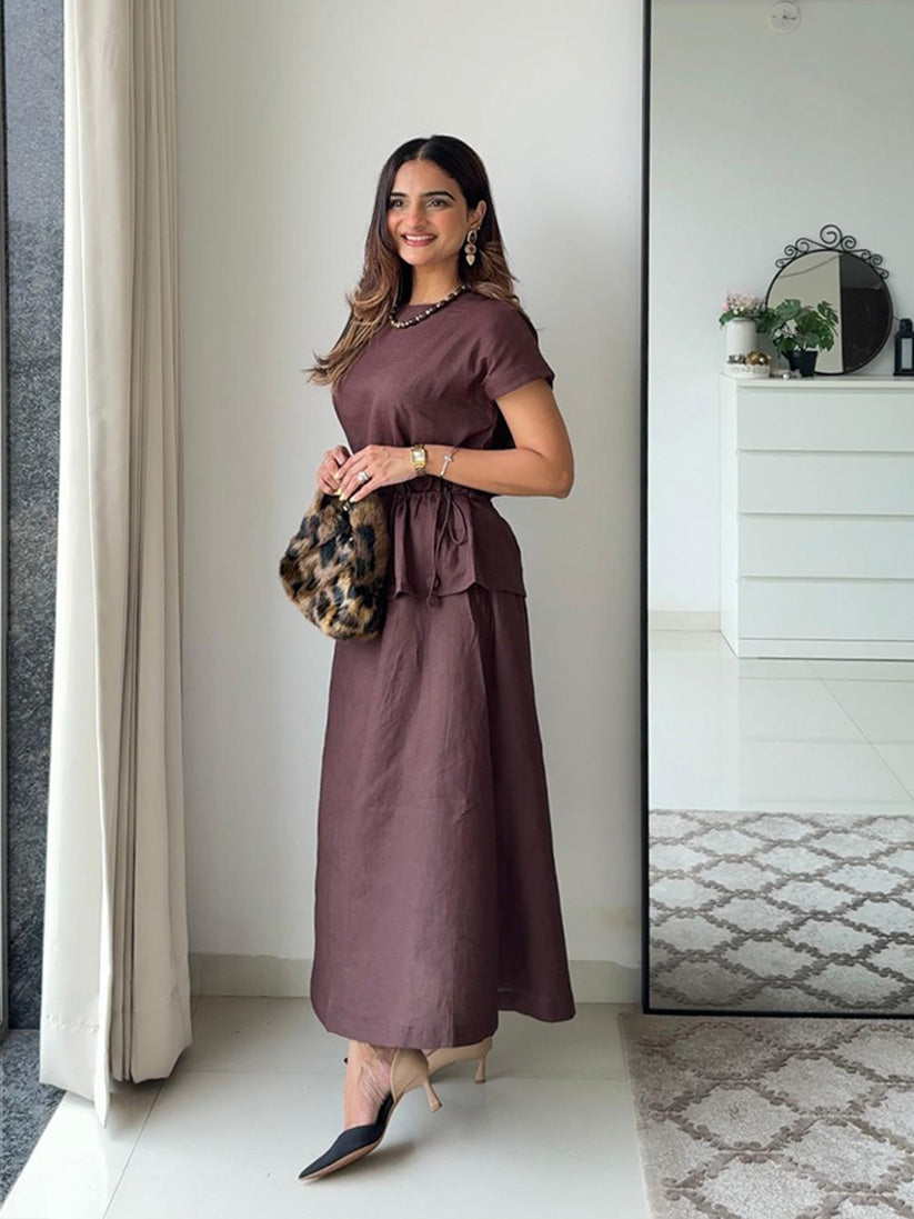 COCOA CALM LINEN CO-ORD SET