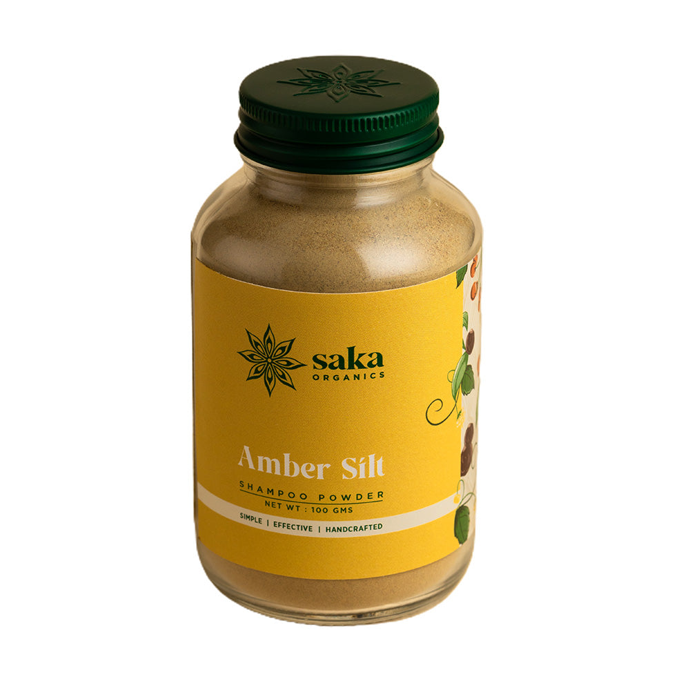 Saka Organics - Amber Silt | Handmade Exfoliating Shampoo Powder | Natural Hair Care for Normal Hair (100gms)