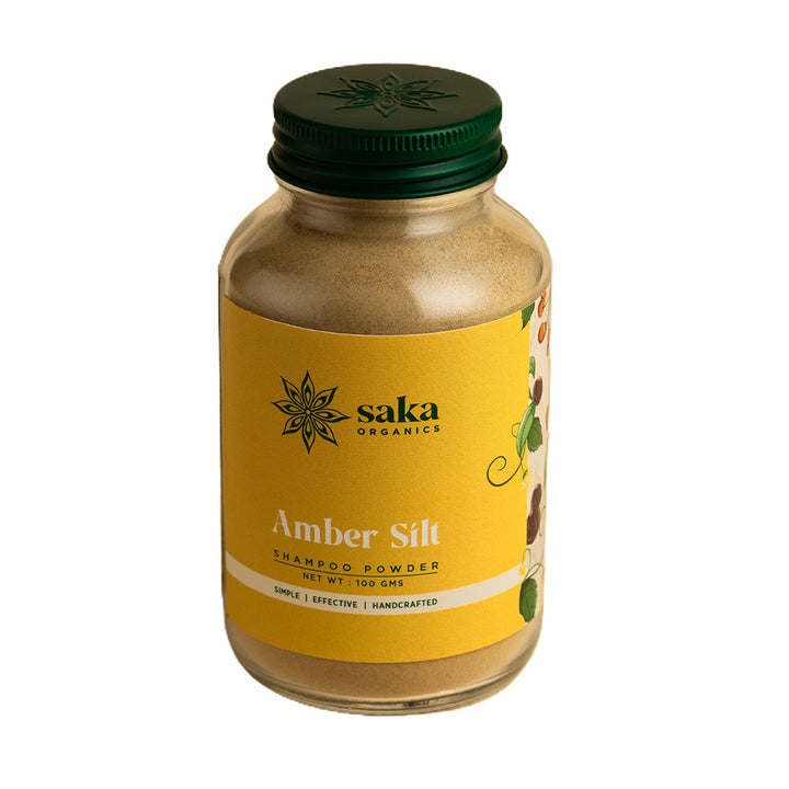 Saka Organics - Amber Silt | Handmade Exfoliating Shampoo Powder | Natural Hair Care for Normal Hair (100gms)