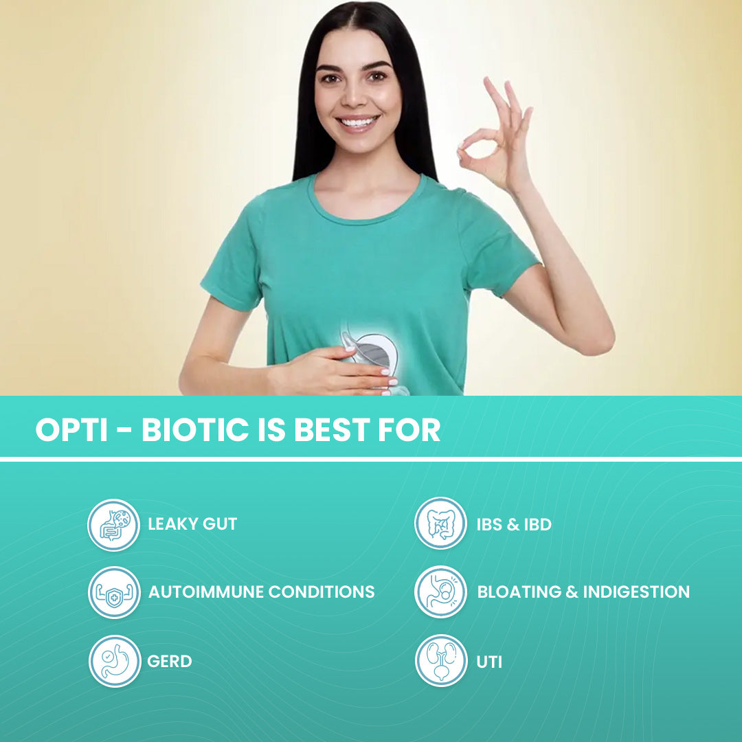 FM Nutrition Opti-Biotic I Multi-Strain Daily Probiotic I  100 Billion CFU of  Multi-Strains I Probiotic-Prebiotic-Postbiotic I  Gluten-free I Vegan I Stomach acid resistant I 60 Delayed-Release Caps
