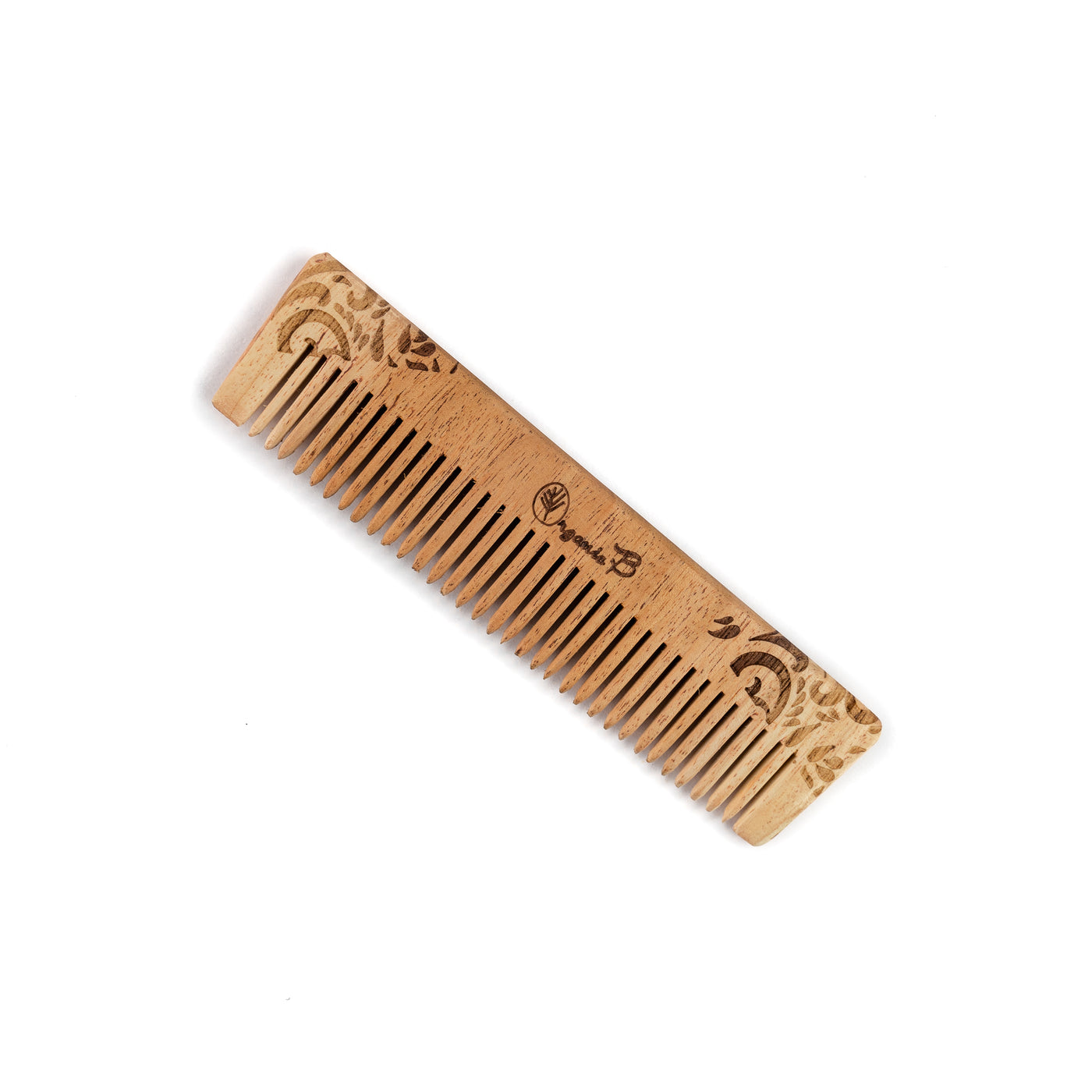 Pocket size neem wood comb