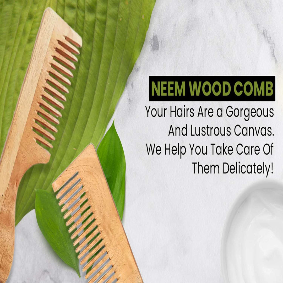 Tanman Organics Pure Kacchi Neem Wood Comb Pack Combo -04 (Pack of 2)