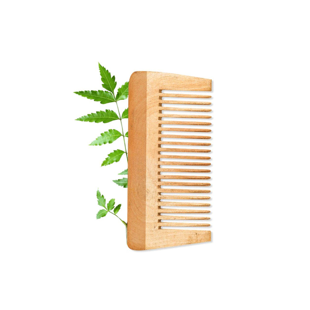 Natsbyte Kacchi Neem Wood Detangle Comb | Wide Tooth
