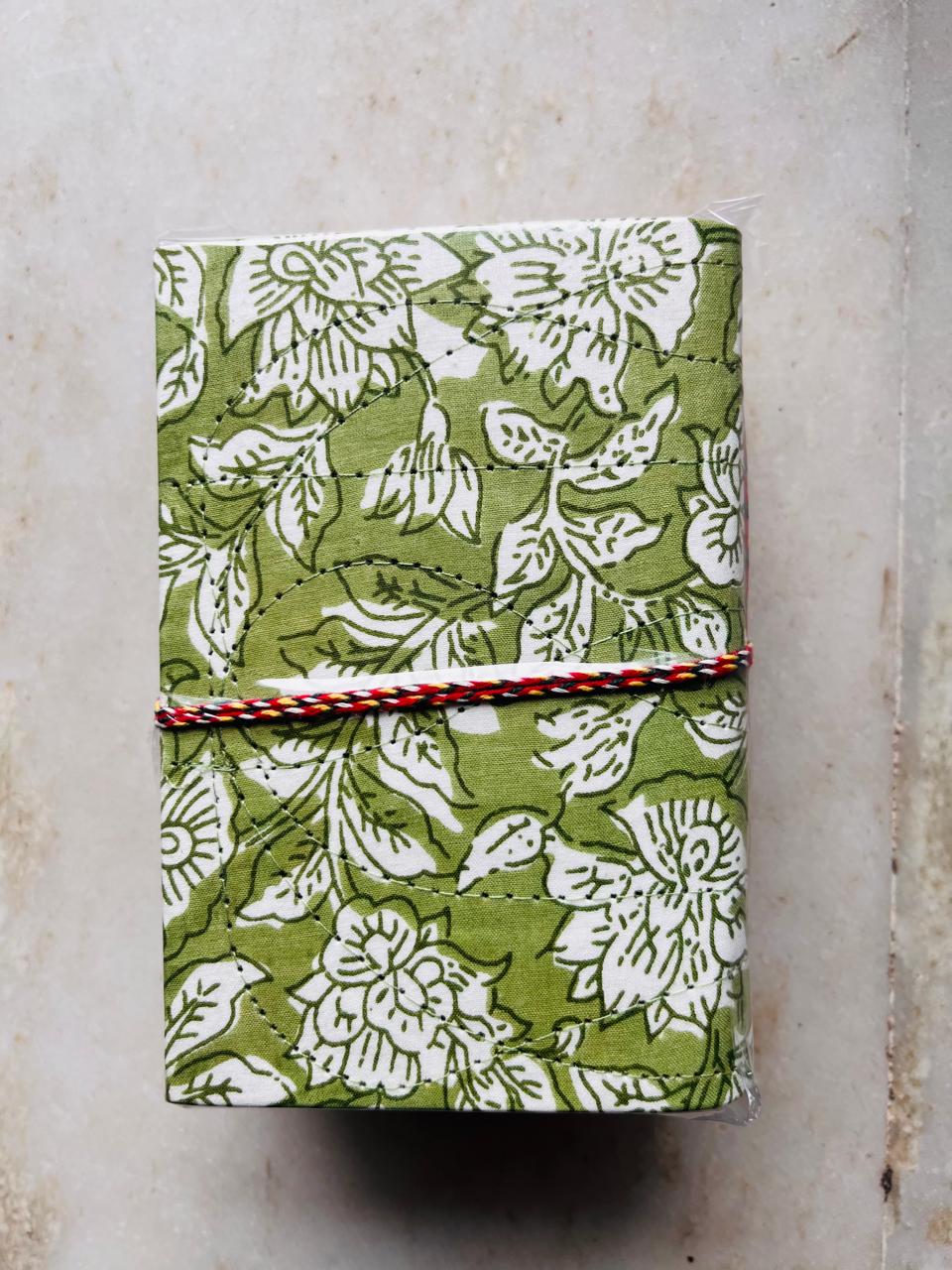 Set of 2 Handcrafted Fabric Diary | 15 × 10 cm | Peekaboo | Softbound with Strings