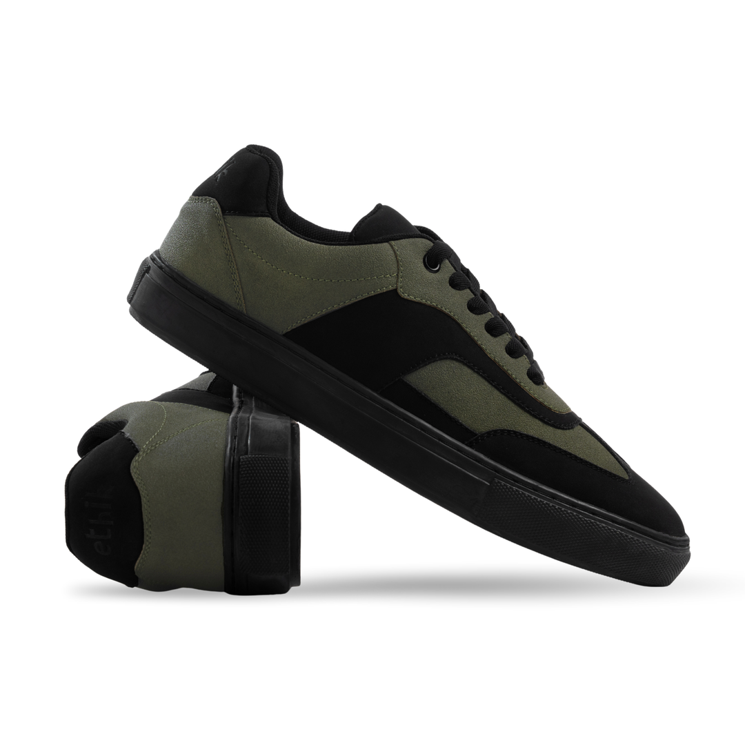 Glide Olive Layered Panel Sneakers