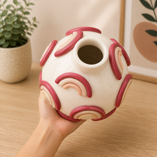 Regenbogen Freude – 3D Rainbow Ceramic Vase