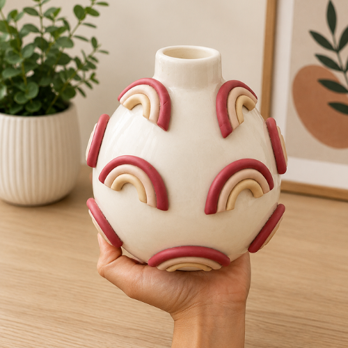 Regenbogen Freude – 3D Rainbow Ceramic Vase