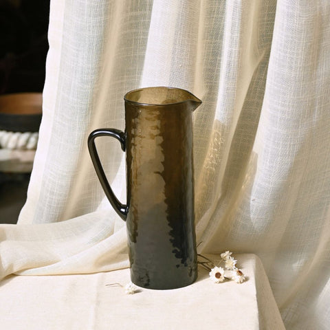 Muun Home Brown Textured Glass Pitcher