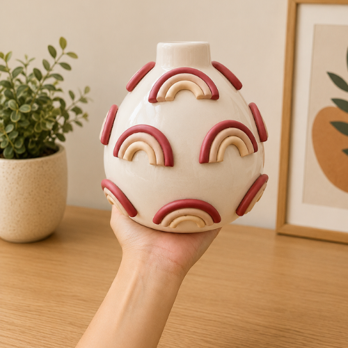 Regenbogen Freude – 3D Rainbow Ceramic Vase